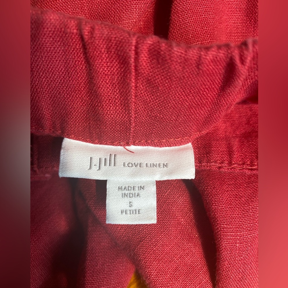 EUC JJill Red Linen Wide-Leg Pants - Picture 3 of 3